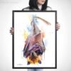 Giant golden-crowned flying fox watercolor 5 Golden-capped fruit bat