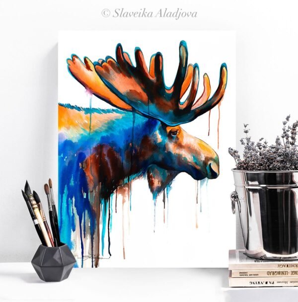 Moose watercolor 2 Moose