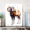 Mouflon ram watercolor 4 Mouflon ram