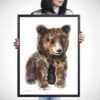 Baby Broun Bear Watercolor