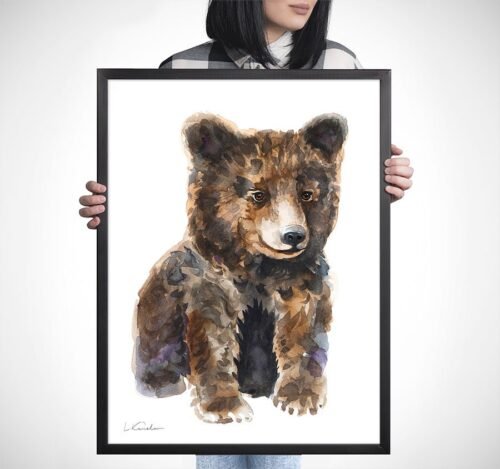 Baby Broun Bear Watercolor