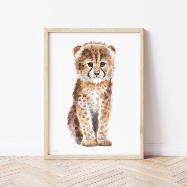 Baby Cheetah Watercolor KA005611 Baby Cheetah