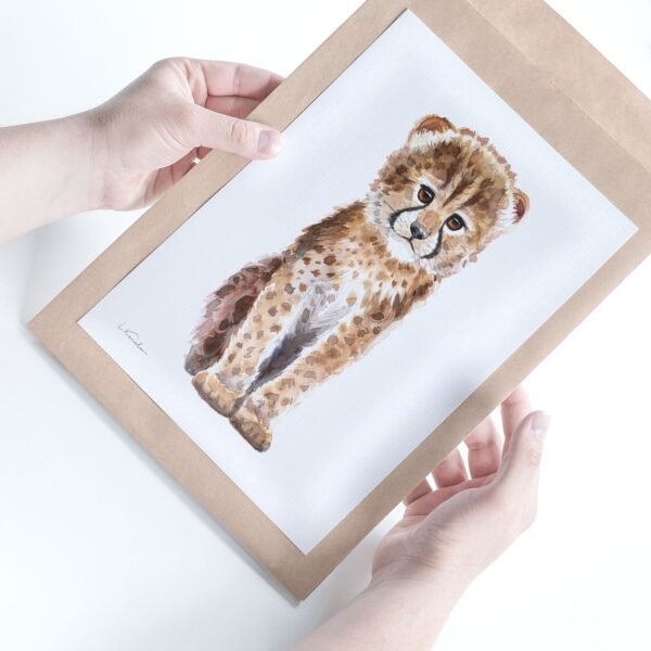 Baby Cheetah Watercolor KA005612 Baby Cheetah