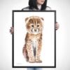 Baby Cheetah Watercolor KA00563 Baby Cheetah