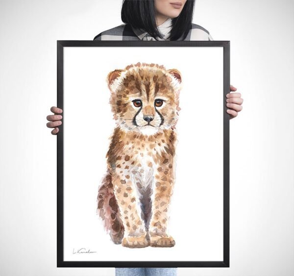Baby Cheetah Watercolor KA00563 Baby Cheetah