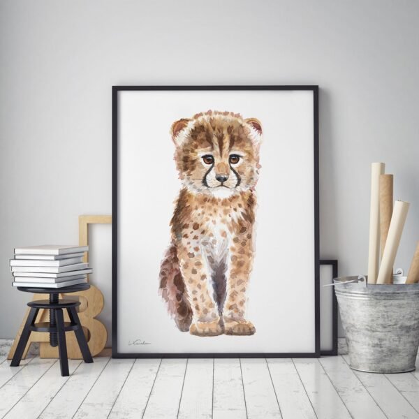 Baby Cheetah Watercolor KA00567 Baby Cheetah