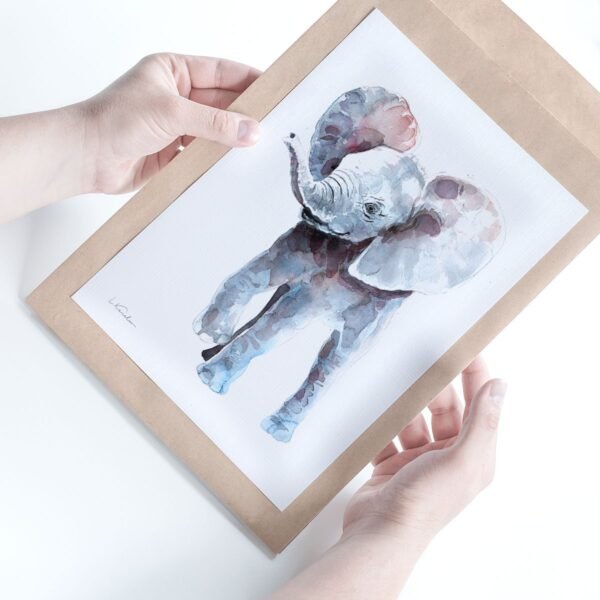 Baby Elephant Watercolor KA004612 Baby Elephant Watercolor Print