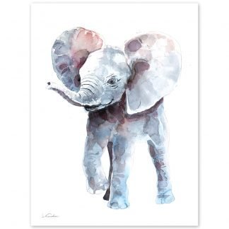 Baby Elephant Watercolor Print