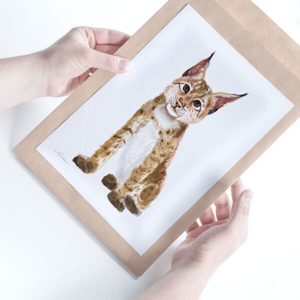 Baby Eurasian Lynx Watercolor KA005712 Eurasian Lynx Watercolor Print