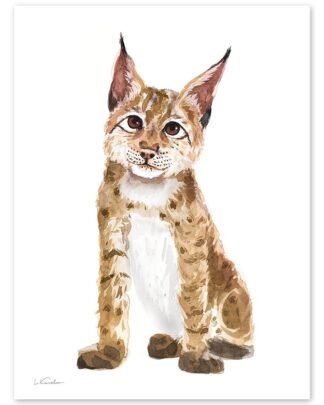 Eurasian Lynx Watercolor Print