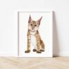 Baby Eurasian Lynx Watercolor KA00579 Eurasian Lynx Watercolor Print