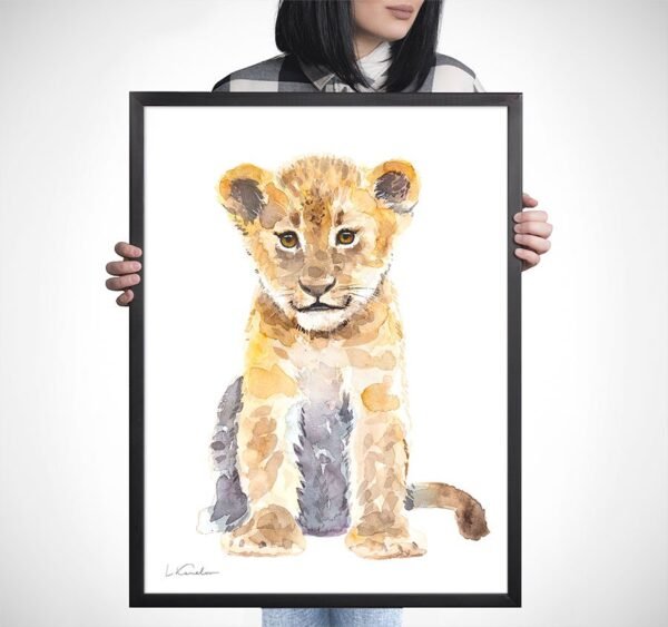 Baby Lion Watercolor KA00473 Baby Lion Watercolor