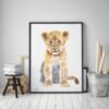 Lion Cub Watercolor canvas Lion Cub Watercolor canvas