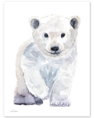 Baby Polar Bear Watercolor