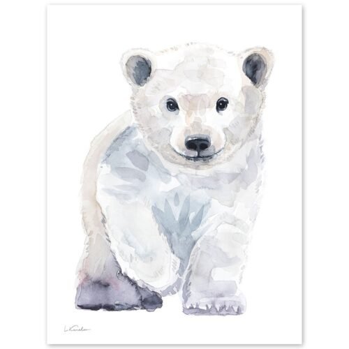 Baby Polar Bear Watercolor