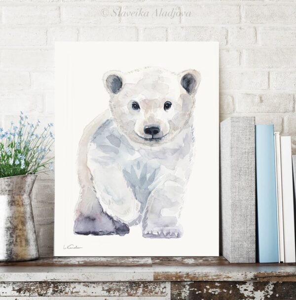 Baby Polar Bear Watercolor