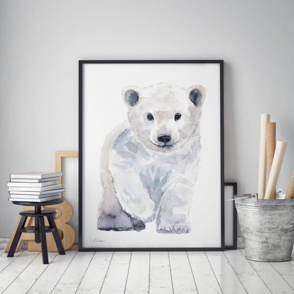 Baby Polar Bear Watercolor
