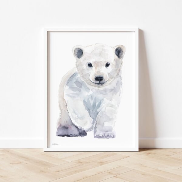 Baby Polar Bear Watercolor