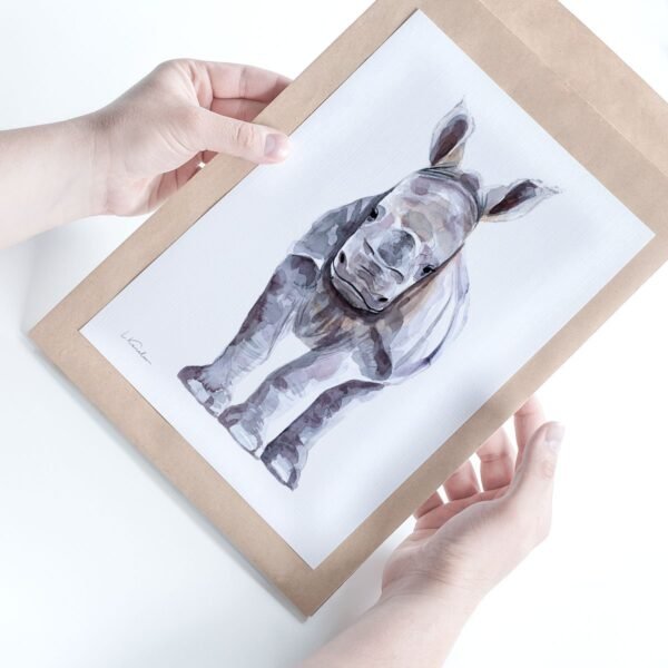 Baby Rhino Watercolor 12 Baby Rhino Watercolor