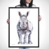 Baby Rhino Watercolor 3 Baby Rhino Watercolor