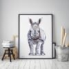 Baby Rhino Watercolor 7 Baby Rhino Watercolor