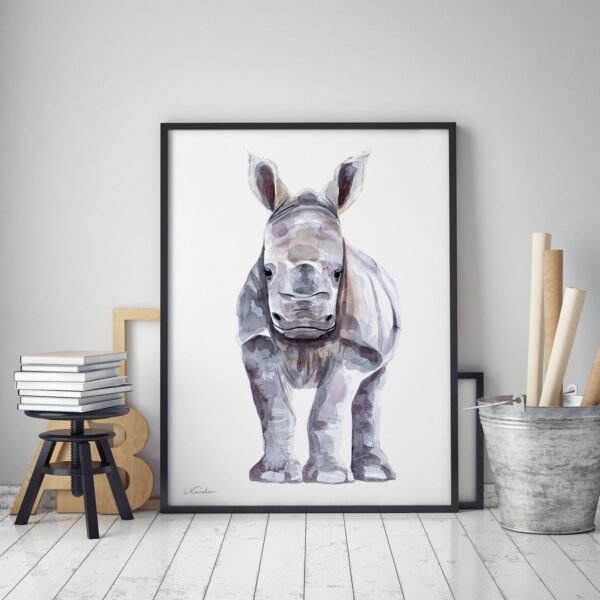 Baby Rhino Watercolor 7 Baby Rhino Watercolor