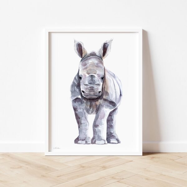 Baby Rhino Watercolor 9 Baby Rhino Watercolor