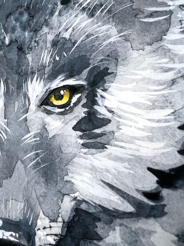 Black Wolf Watercolor, Kids Room Decor, Baby Nursery Prints by Luke Kanelov