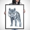 Black Wolf Watercolor, Kids Room Decor, Baby Nursery Prints by Luke Kanelov