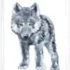 Black Wolf Watercolor, Kids Room Decor, Baby Nursery Prints by Luke Kanelov