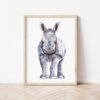 Giraffe, Rhino, Lion, Elephant, Zebra, Cheetah prints