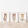 Set of 3 prints Cheetah Tiger and Lion Watercolor Set of 3 prints Cheetah Tiger and Lion Watercolor