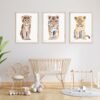 Set of 3 prints Cheetah Tiger and Lion Watercolor Set of 3 prints Cheetah Tiger and Lion Watercolor