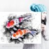 Black and white Koi