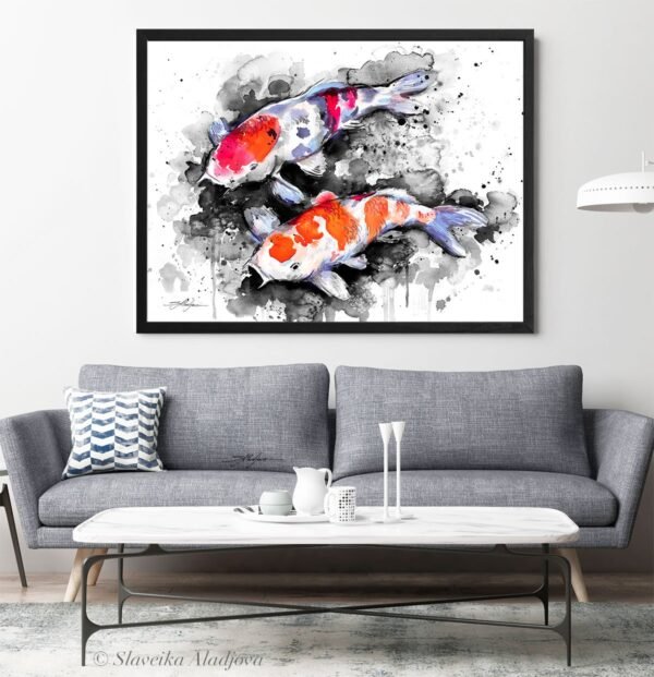Black and white Koi