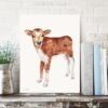 Baby Cow Watercolor Print