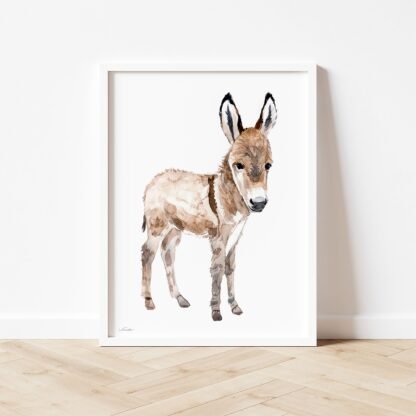 Baby Donkey Watercolor Print