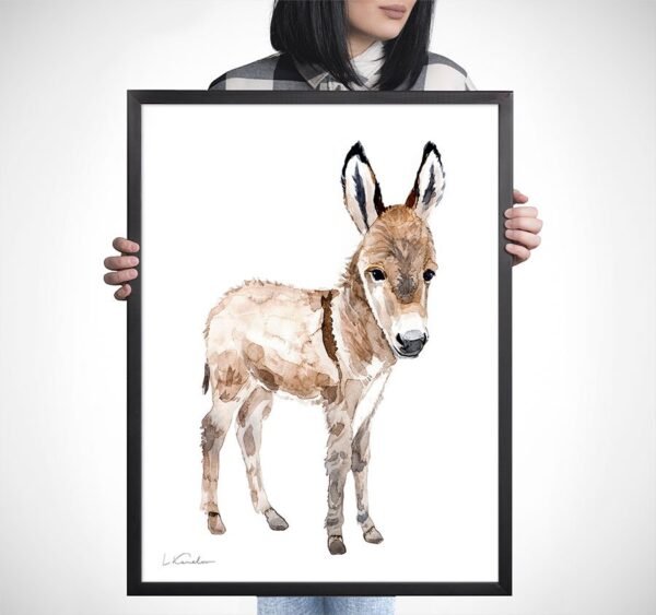 Baby Donkey Watercolor Print Baby Donkey Watercolor Print