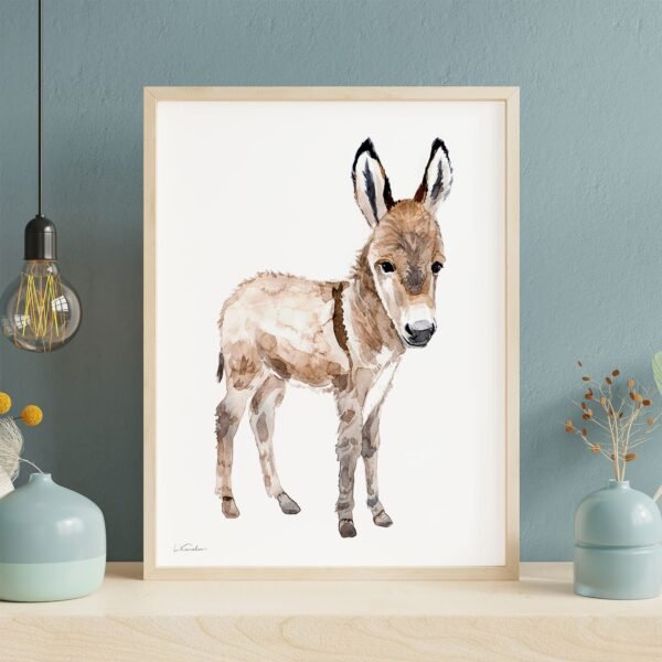 Baby Donkey Watercolor Print Baby Donkey Watercolor Print