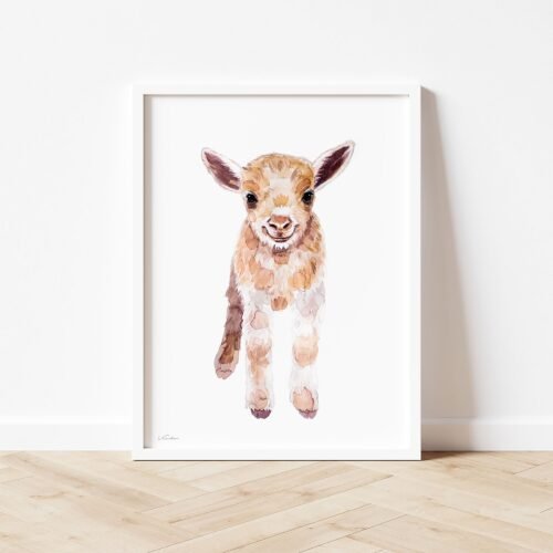 Baby Goat Watercolor Print