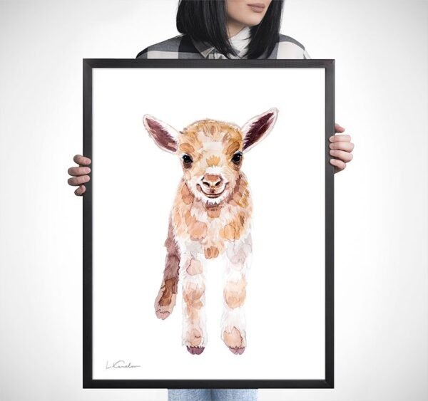 Baby Goat Watercolor Print Baby Goat Watercolor Print
