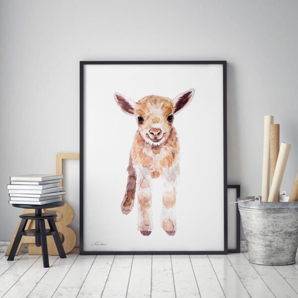 Baby Goat Watercolor Print Baby Goat Watercolor Print
