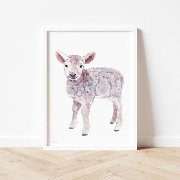 Baby Lamb Watercolor Print Baby Lamb Watercolor Print