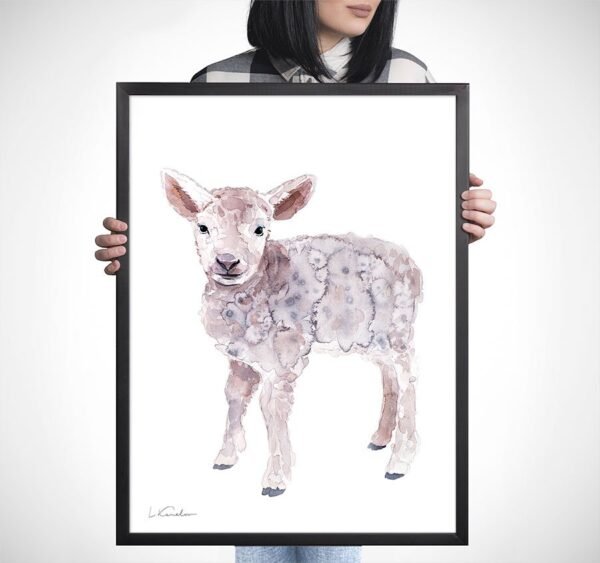 Baby Lamb Watercolor Print Baby Lamb Watercolor Print