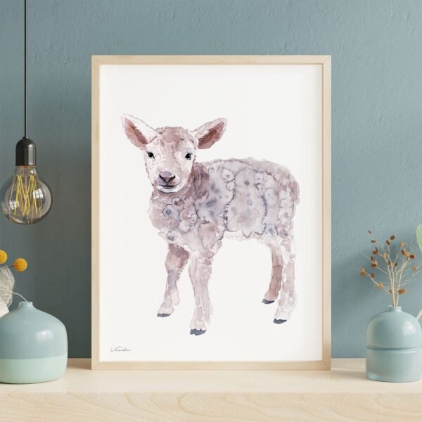 Baby Lamb Watercolor Print Baby Lamb Watercolor Print