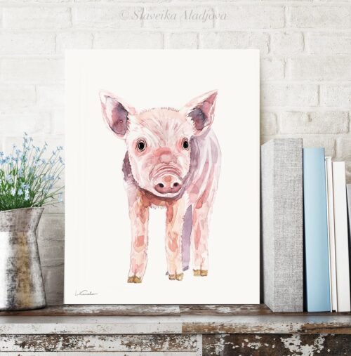 Baby Pig Watercolor