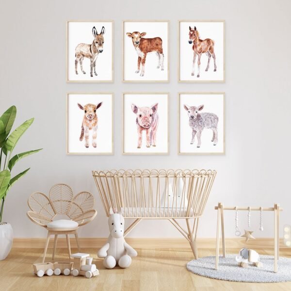 Farm Nursery Prints, Pig Farm Nursery Prints, Pig