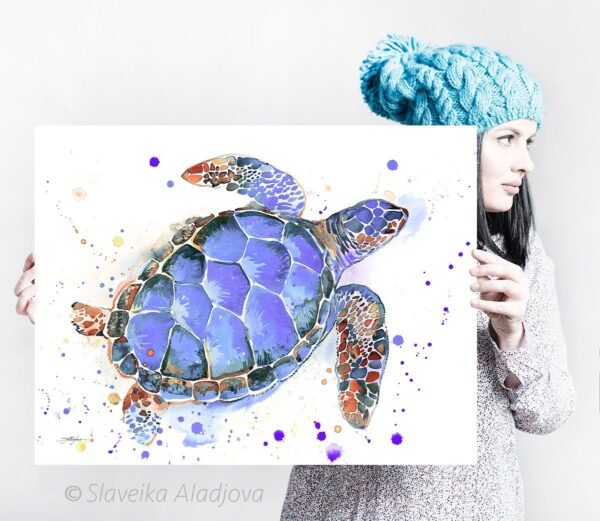 Purple Sea turtle