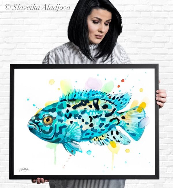 Electric Blue Jack Dempsey Cichlid
