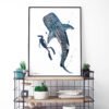 Freediver with Whale Shark Freediver with Whale Shark